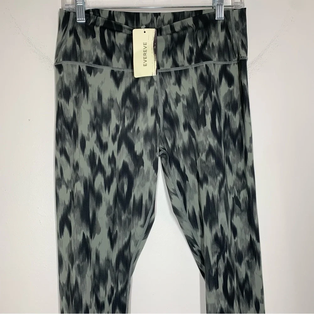 NWT Varley Luna High Rise Black Gray Leggings in Aztec Animal Print XL